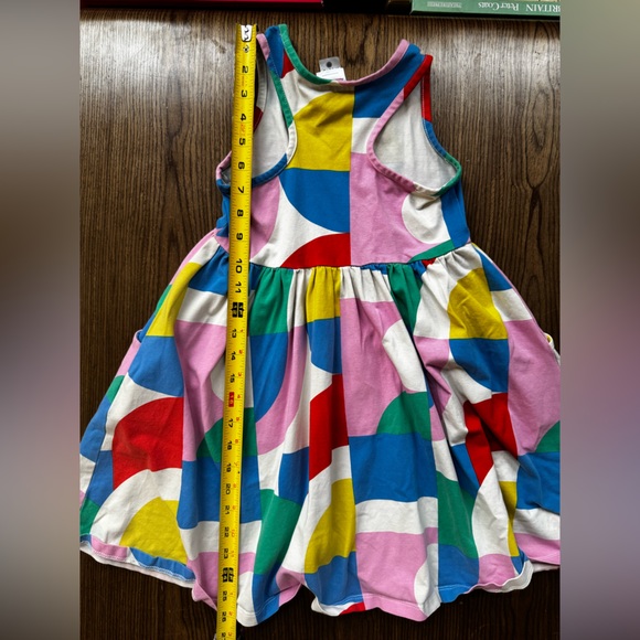Hanna Andersson abstract rainbow shapes sleeveless cotton jersey dress Girls 6-7 - Picture 6 of 6